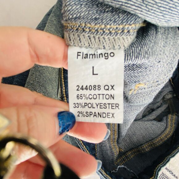 Flamingo Jeans 90s Womens Large Cargo Large Sailor Denim Flap Pocket 30 X 30 - Picture 4 of 8
